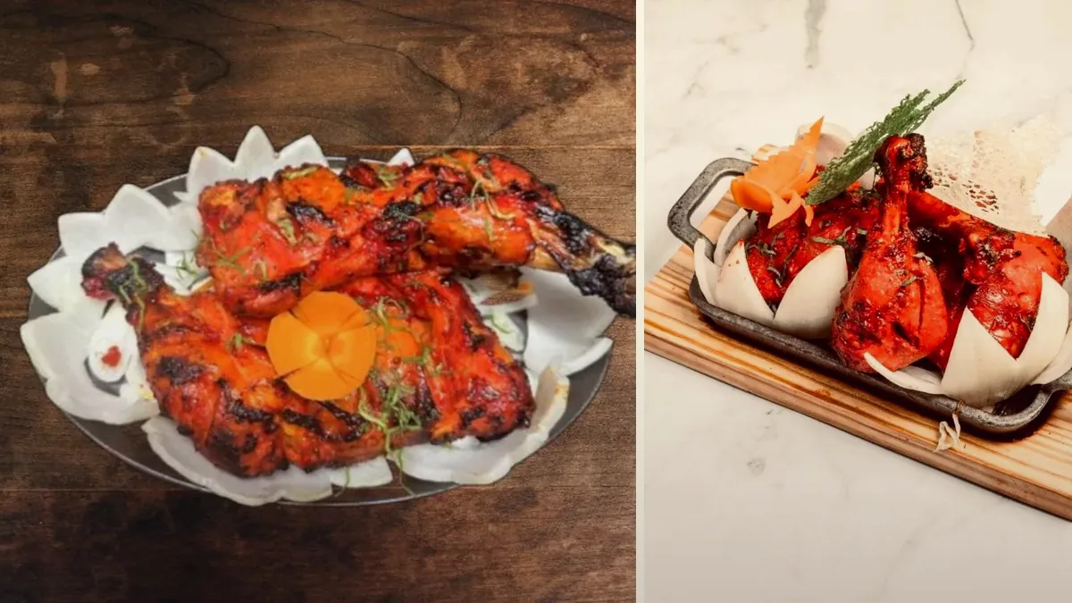 Pollo tandoori cocinado con especias