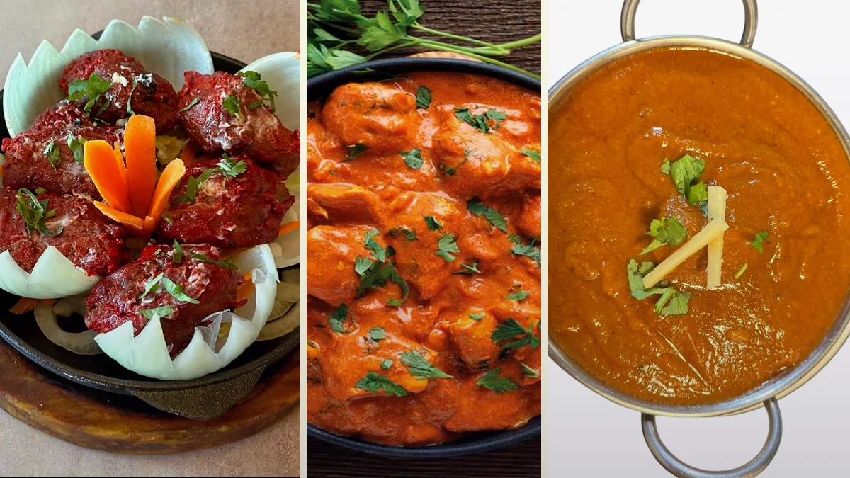 Mesa con varios platos indios para compartir en grupo